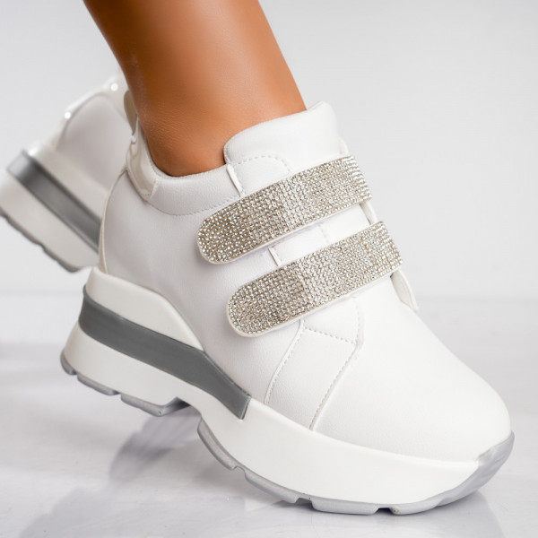 Γυναικεία πάνινα παπούτσια με πλατφόρμα Λευκό Toron Eco Leather