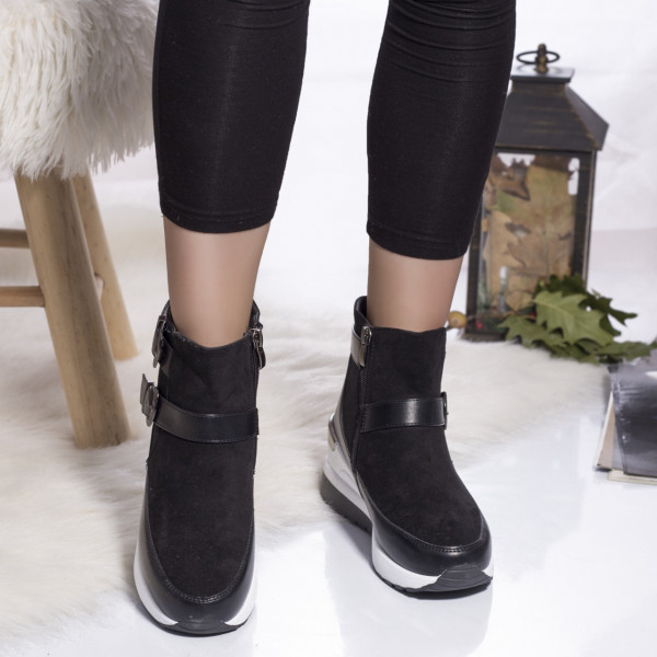 Γυναικείες μπότες σουέτ δέρμα kimberly μαύρο