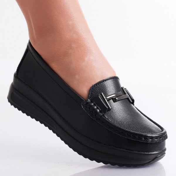 Κυρίες casual παπούτσια Μαύρο Φυσικό δέρμα Nolisa