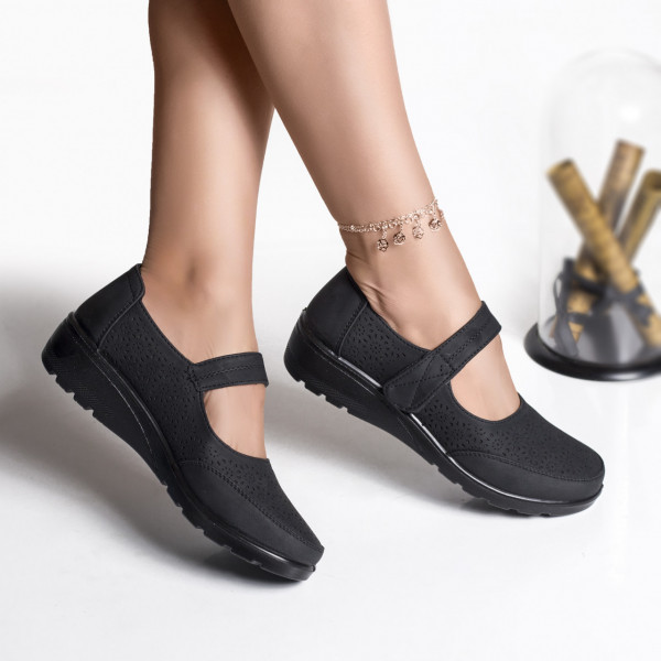 Κυρίες casual παπούτσια μαύρο eco leather olpi