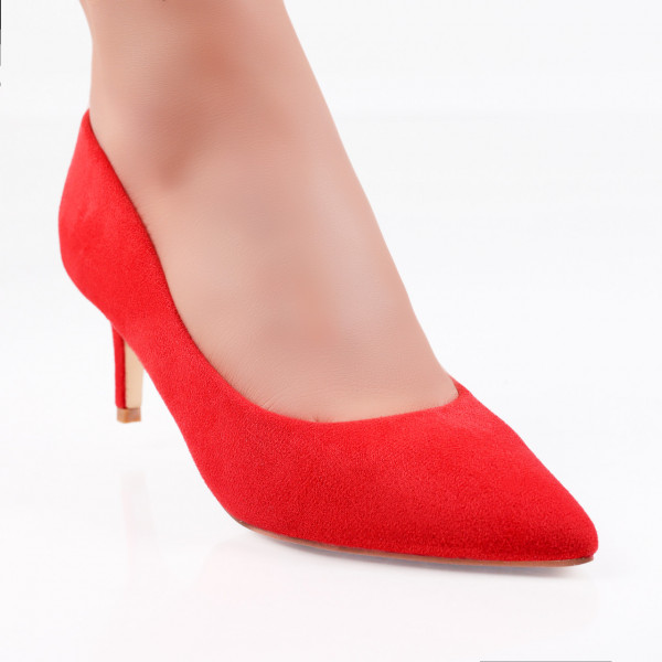 Κόκκινα γυναικεία παπούτσια από βιολογικό δέρμα Agaia