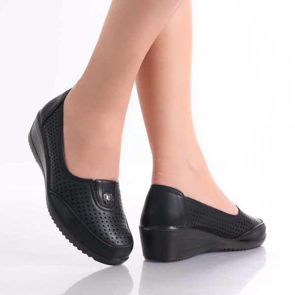 Дамски ежедневни обувки Black Ecological Leather Neleba
