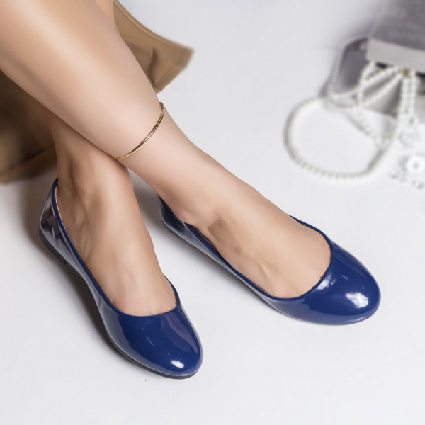 Дамски сини балетни обувки dalisa от екологична кожа