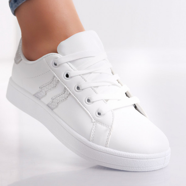 Amrea Ladies Λευκό Οργανικό Δερμάτινο Sneakers