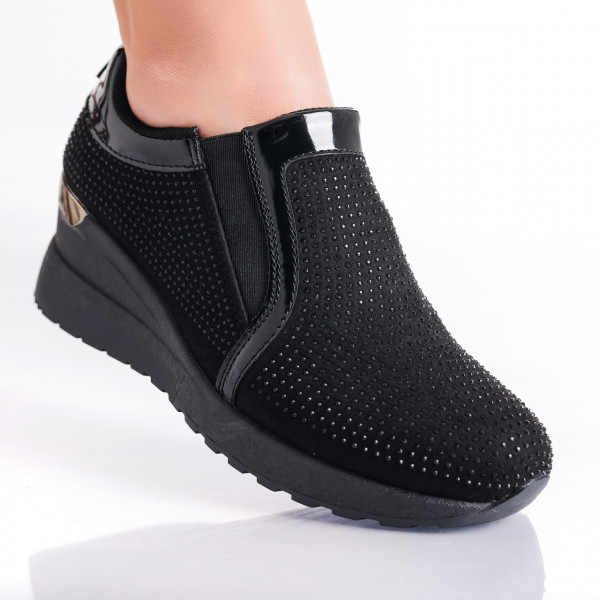 Aryama Γυναικεία μαύρα αθλητικά παπούτσια με πλατφόρμα από οργανικό δέρμα