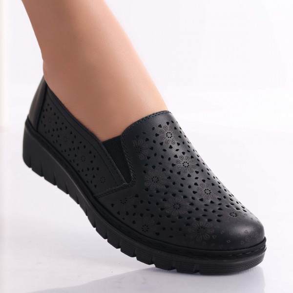Atsoi Κυρίες Casual Μαύρα Παπούτσια από Οικολογικό Δέρμα