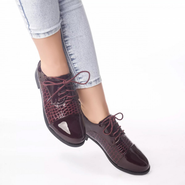 Casual παπούτσια lora κόκκινο eco leather lace-up