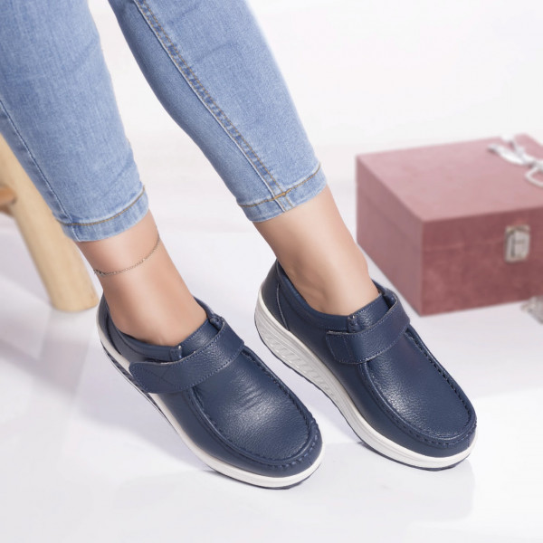 Casual παπούτσια rachel φυσικό δέρμα μπλε