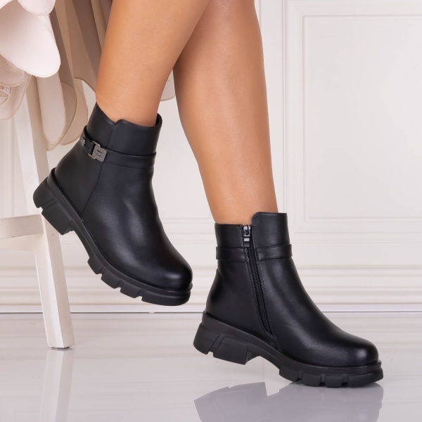 Ghete Dama Imblanite Negre din Piele Ecologica Dionea