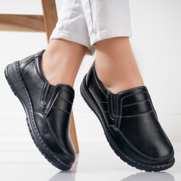 Helia Γυναικεία Παπούτσια Casual Μαύρα από Οικολογικό Δέρμα
