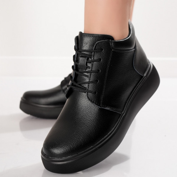 Navara Ladies Μαύρες μπότες από φυσικό δέρμα