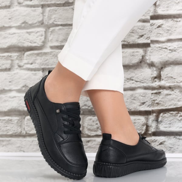 Pantofi dama casual Negri din Piele Ecologica Turina