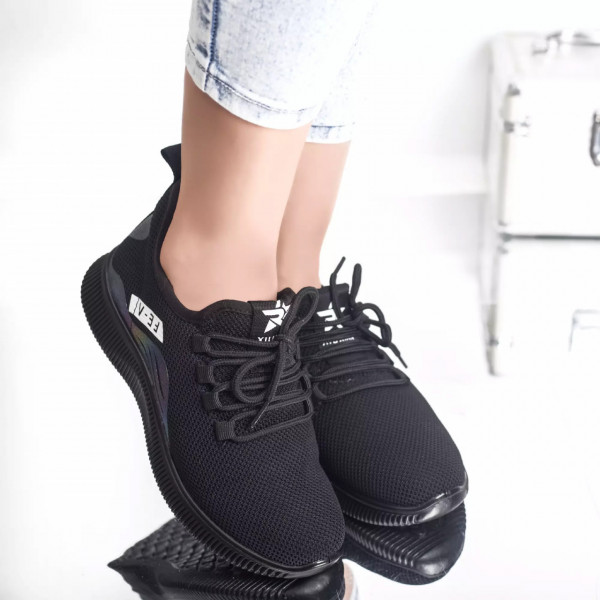 Pantofi sport janie negru textil