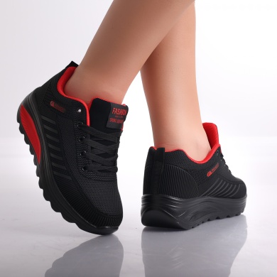 Γυναικεία αθλητικά παπούτσια Black/Red από Lulea Textile - Img 3