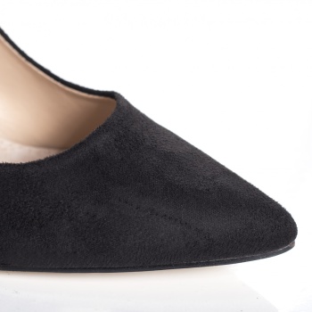 Γυναικεία μαύρα παπούτσια eco leather turned rogin - Img 3