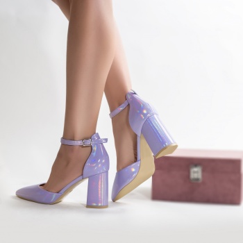 Γυναικεία παπούτσια eco leather glittery purple sonea - Img 3
