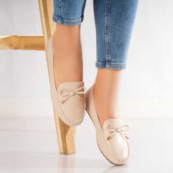Γυναικεία casual παπούτσια Beige Eco Leather Amelia - Img 4