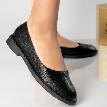 Γυναικείες μαύρες μπαλαρίνες eco leather ronia