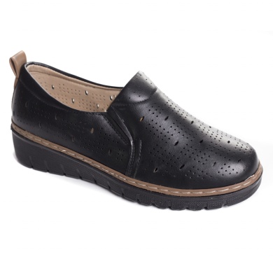 Κυρίες casual μαύρα παπούτσια από eco leather alvia - Img 5