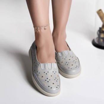 Κυρίες casual παπούτσια μπλε eco leather liko - Img 2