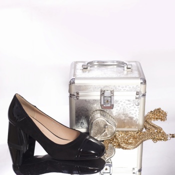 Παπούτσια με τακούνι glorya lace-up eco-leather και μαύρο σουέτ eco-leather - Img 2