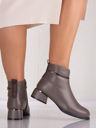 Botine Dama Gri din Piele Ecologica Bonie