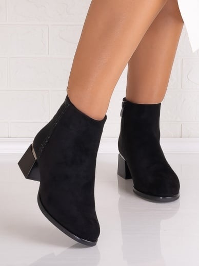 Botine Dama Imblanite Negre din Piele Ecologica Intoarsa Manila - Img 5