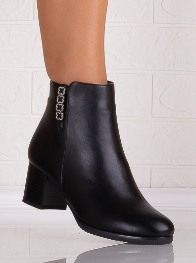 Botine Dama Imblanite Negre din Piele Ecologica Omania - Img 3