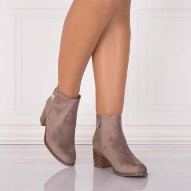 Botine dama Kaki din Piele Ecologica Intoarsa Lakina - Img 5