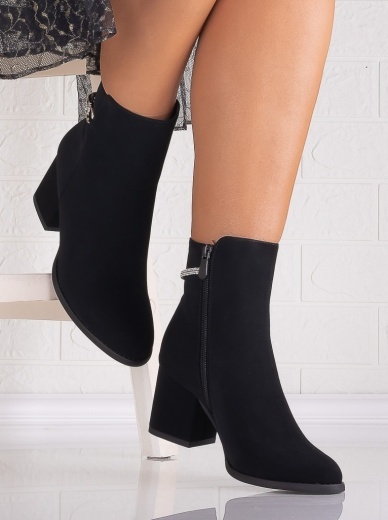 Botine Dama Negre din Piele Ecologica Intoarsa Andora - Img 4