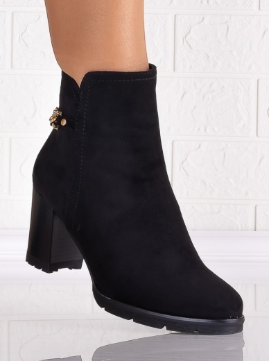 Botine Dama Negre din Piele Ecologica Intoarsa Bresela - Img 2