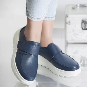 Casual παπούτσια demi navy φυσικό δέρμα
