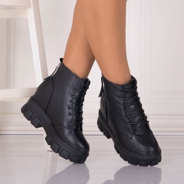 Ghete Dama Imblanite Negre din Piele Ecologica Arizora