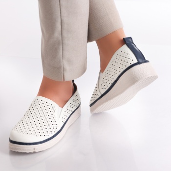 Ismar γυναικεία παπούτσια Casual White Eco Leather Shoes - Img 4