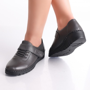 Magaly Γυναικεία Γκρι Eco Leather Casual παπούτσια - Img 4