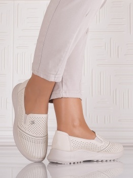 Pantofi casual Bej dama din Piele Ecologica Aurasta - Img 2
