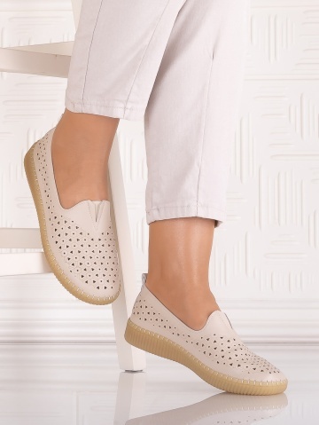 Pantofi casual Bej dama din Piele Ecologica Belvina