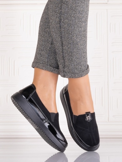 Pantofi casual Negri dama din Piele Ecologica Assia - Img 2