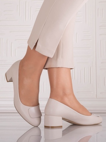 Pantofi dama Bej din Piele Ecologica Mariva