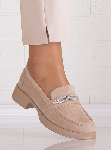 Pantofi dama casual Bej din Piele Ecologica Intoarsa Warifa - Img 4