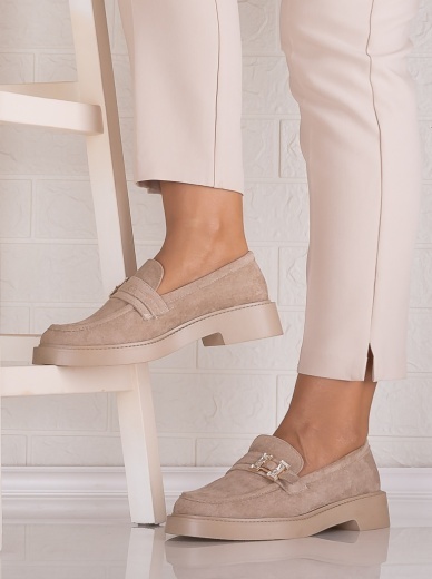 Pantofi dama casual Bej din Piele Ecologica Intoarsa Zawina - Img 3