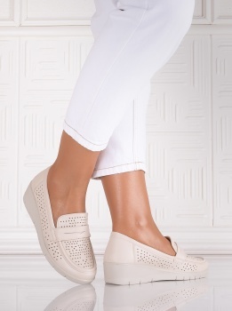 Pantofi dama casual Bej din Piele Ecologica Tenela - Img 4