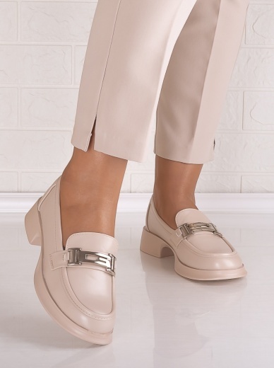 Pantofi dama casual Bej din Piele Ecologica Vanora - Img 5