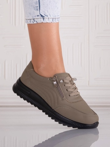 Pantofi dama Casual Kaki din Piele Ecologica Savira