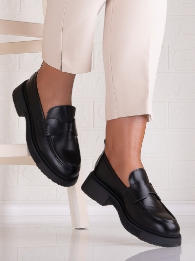 Pantofi dama casual Negri din Piele Ecologica Jazina - Img 2