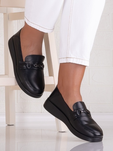 Pantofi dama casual Negri din Piele Naturala Sacaya - Img 2