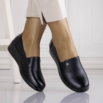 Pantofi dama cu platforma Negri din Piele Ecologica Ayola