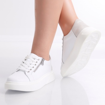 Ronla Ladies' Casual Λευκό Φυσικό Δερμάτινο Παπούτσι - Img 4