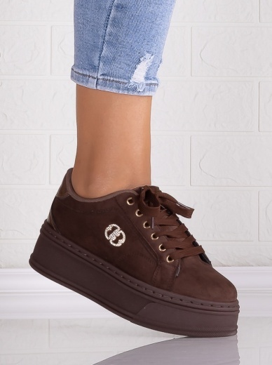 Sneakers dama cu platforma Maro din Piele Ecologica Intoarsa Zenda