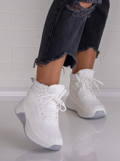 Sneakers dama Imblaniti Albi din Piele Eco,si fas Miracla - Img 4